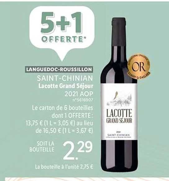 Lidl Langedoc-roussillon Saint-chinian Lacotte Grand Séjour 2021 Aop