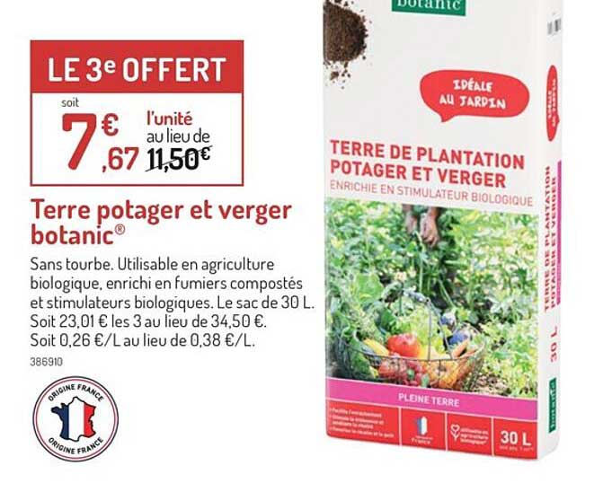 Promo Terre Potager Et Verger Botanic chez Botanic - iCatalogue.fr