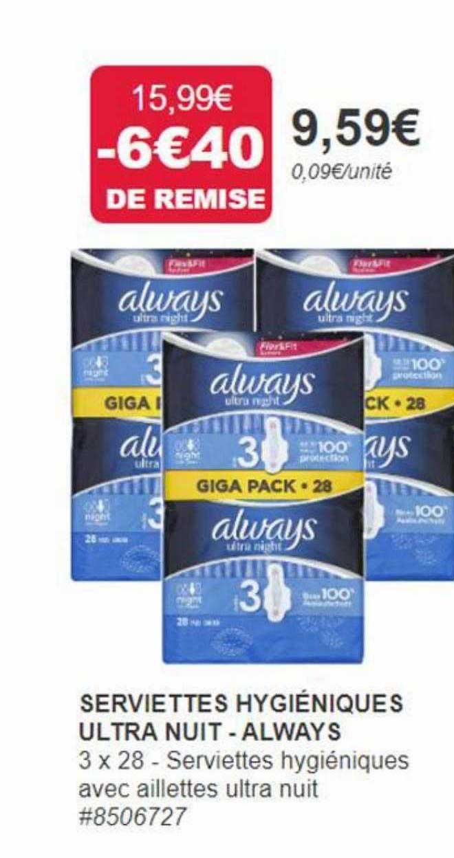 Always Ultra Normal Serviettes Hygiéniques - Paquet De 2 X 28 Unités - Neuf