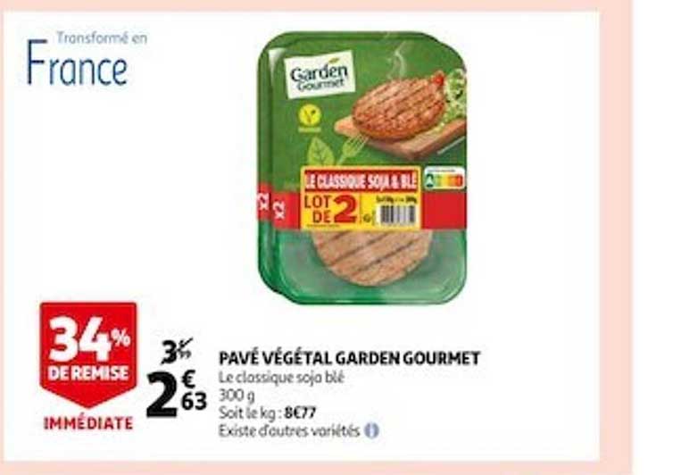 Promo Pavé Végétal Garden Gourmet chez Auchan iCatalogue.fr