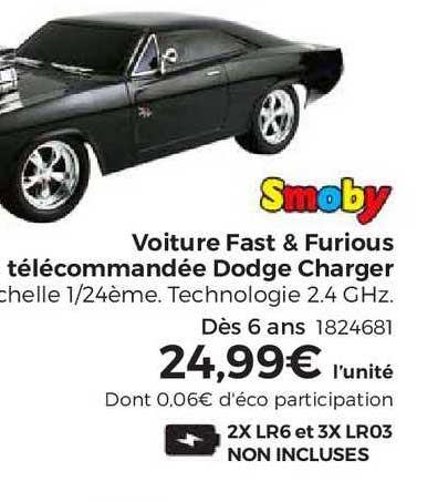 Jada - Fast & Furious - Voiture Radio Commandée - Dodge Charger - Echelle  1/24ème (17cm) - Fonction Turbo - 253203019