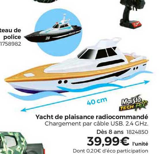 Maisto Tech M82197 RC-Yacht DE Bateau de Plaisance radiocommandé Blanc 