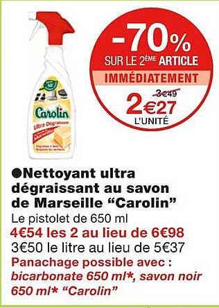 Savon De Marseille Liquide Dégraissant Au Bicarbonate - 500ml, Multi-surfaces, Neuf, Fabriqué En France