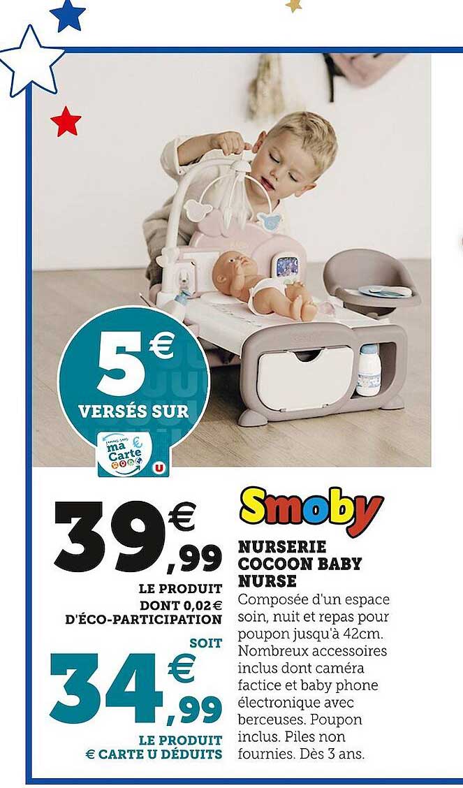 Smoby set de soins Baby Nurse 3-in-1 Cocoon
