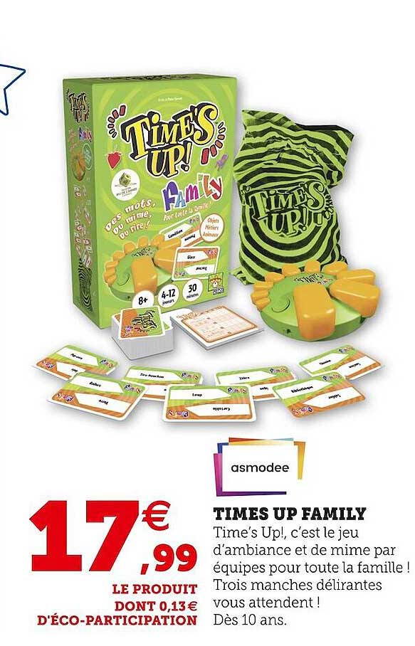 Times Up Family ASMODEE : le jeu à Prix Carrefour