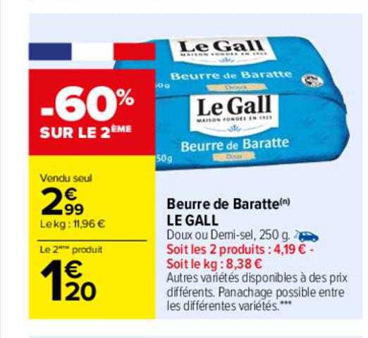 Carrefour Beurre De Baratte Le Gall