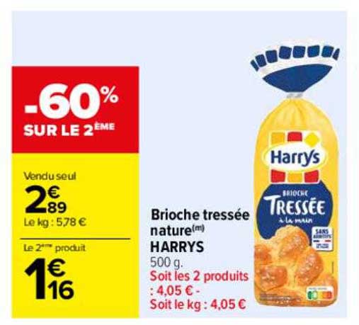 Carrefour Brioche Tressée Nature Harrys