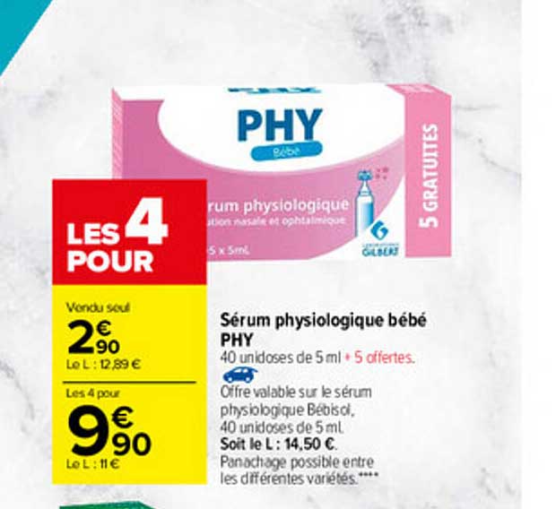 Offre Serum Physiologique Bebe Phy Chez Carrefour