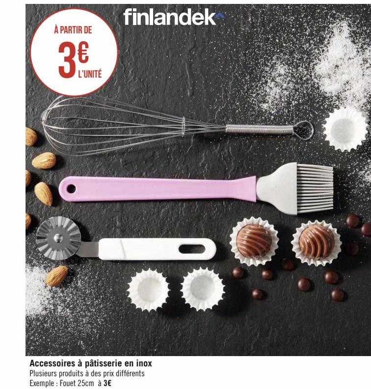 Promo Finlandek accessoires à pâtisserie en inox chez Casino