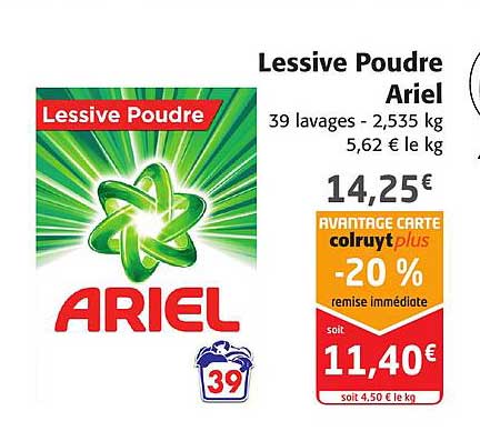 Lessive en poudre Ariel Alpine (Ariel, 2,535kg)