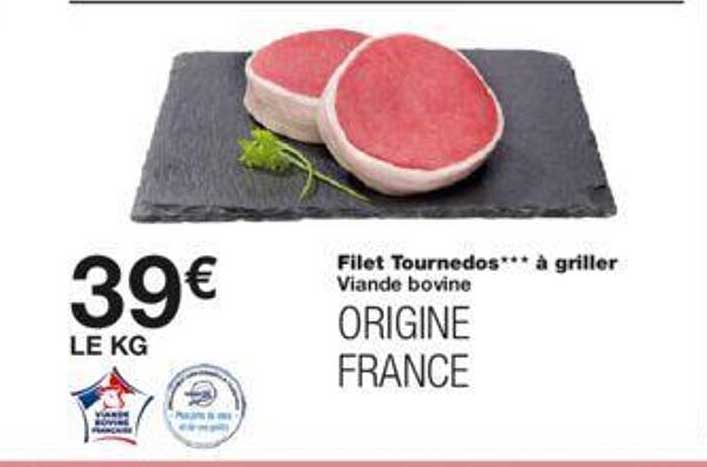 Monoprix Viande Bovine : Filet Tournedos*** à Griller