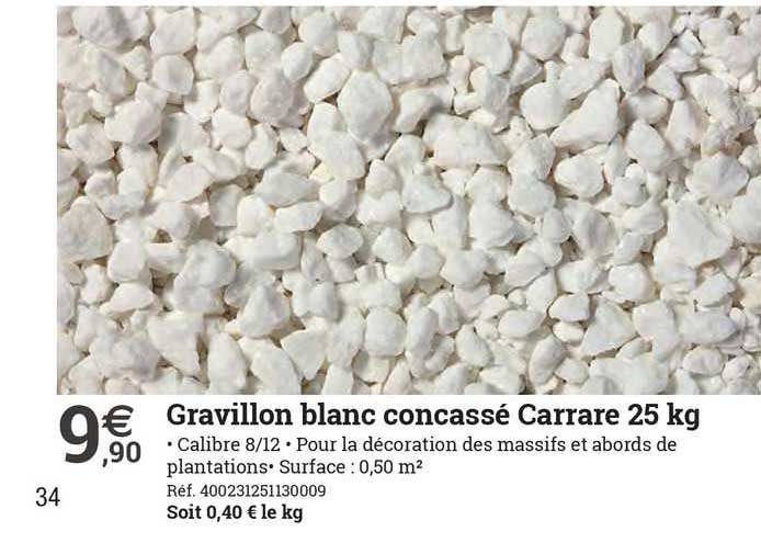 Offre Gravier Marbre Blanc Concassé Chez Brico Depot 