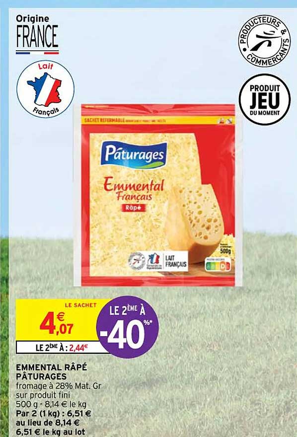 Promo Emmental Râpé Pâturages Chez Intermarché Hyper Icataloguefr 