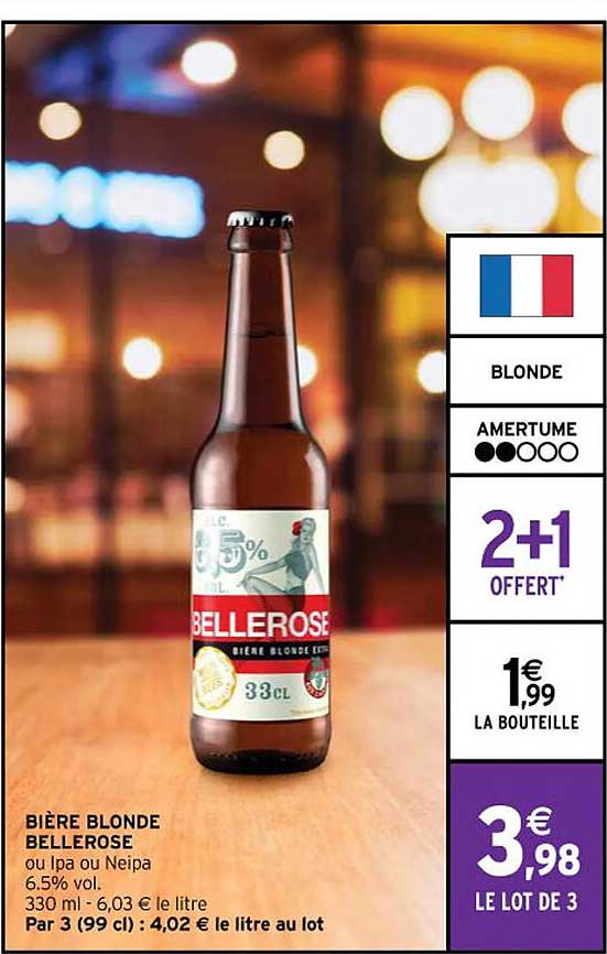 Promo Bière Blonde Bellerose chez Intermarche
