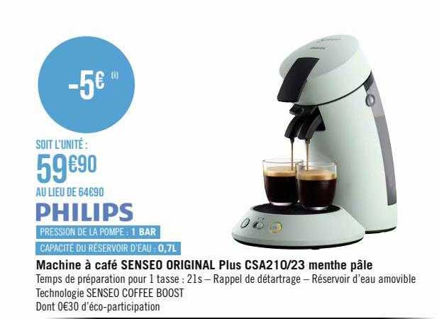 Promo Senseo cafetière à dosettes csa210/21 chez Auchan
