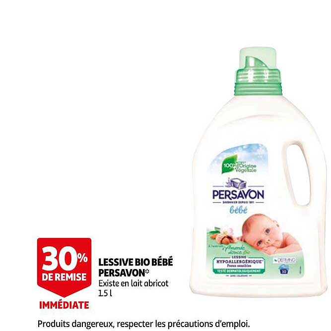 Offre Lessive Bebe Hypoallergenique Aux Extraits D Abricot Persavon Chez Cora