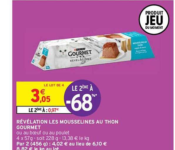 Gourmet Gold les Mousselines, 8 x 85 g PURINA® bon marché chez