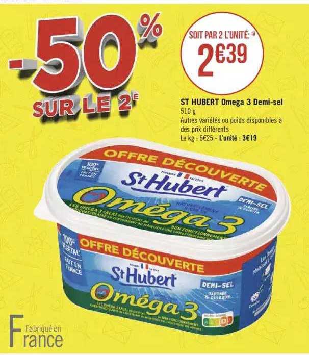 Offre St Hubert Oméga 3 chez Colruyt