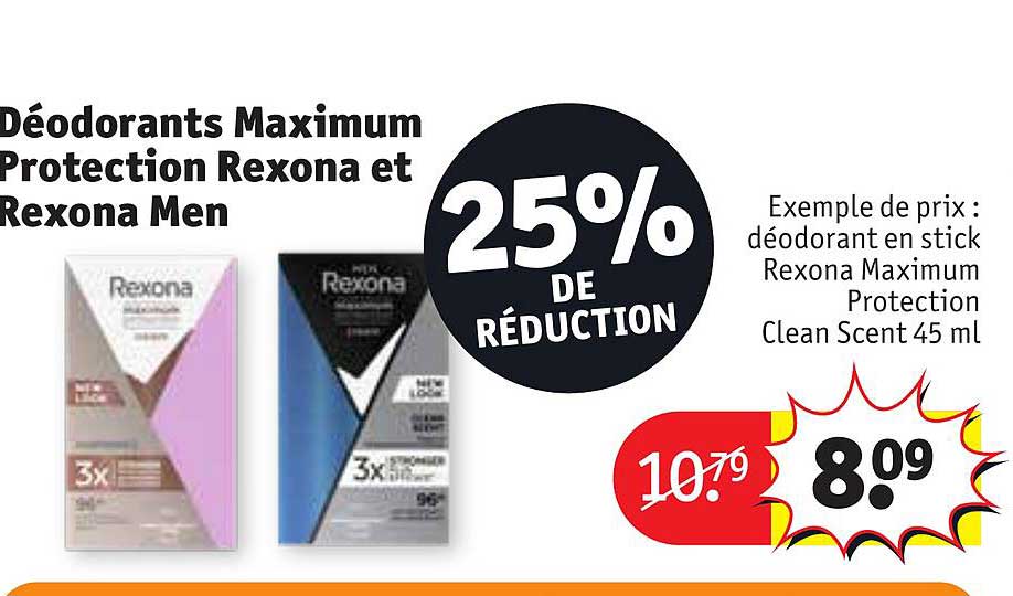 Promo Déodorants Maximum Protection Rexona Et Rexona Men chez Kruidvat ...