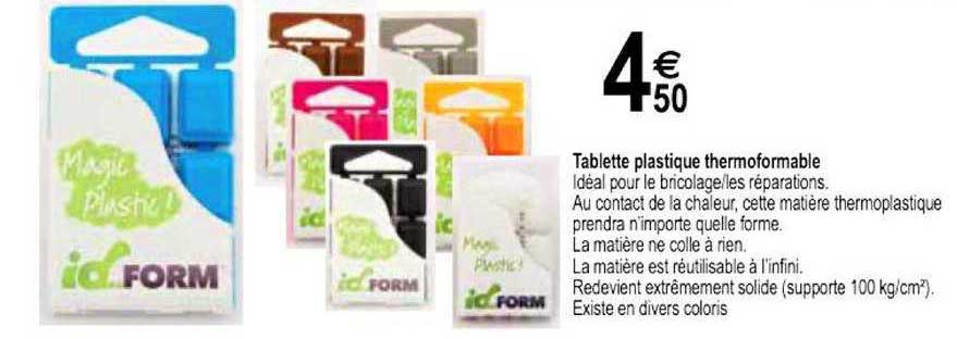 Promo Tablette plastique thermoformable chez Tridôme