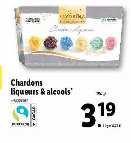 Chardons Liqueurs & Alcools - Assortiment de confiserie - Favorina - 200 g