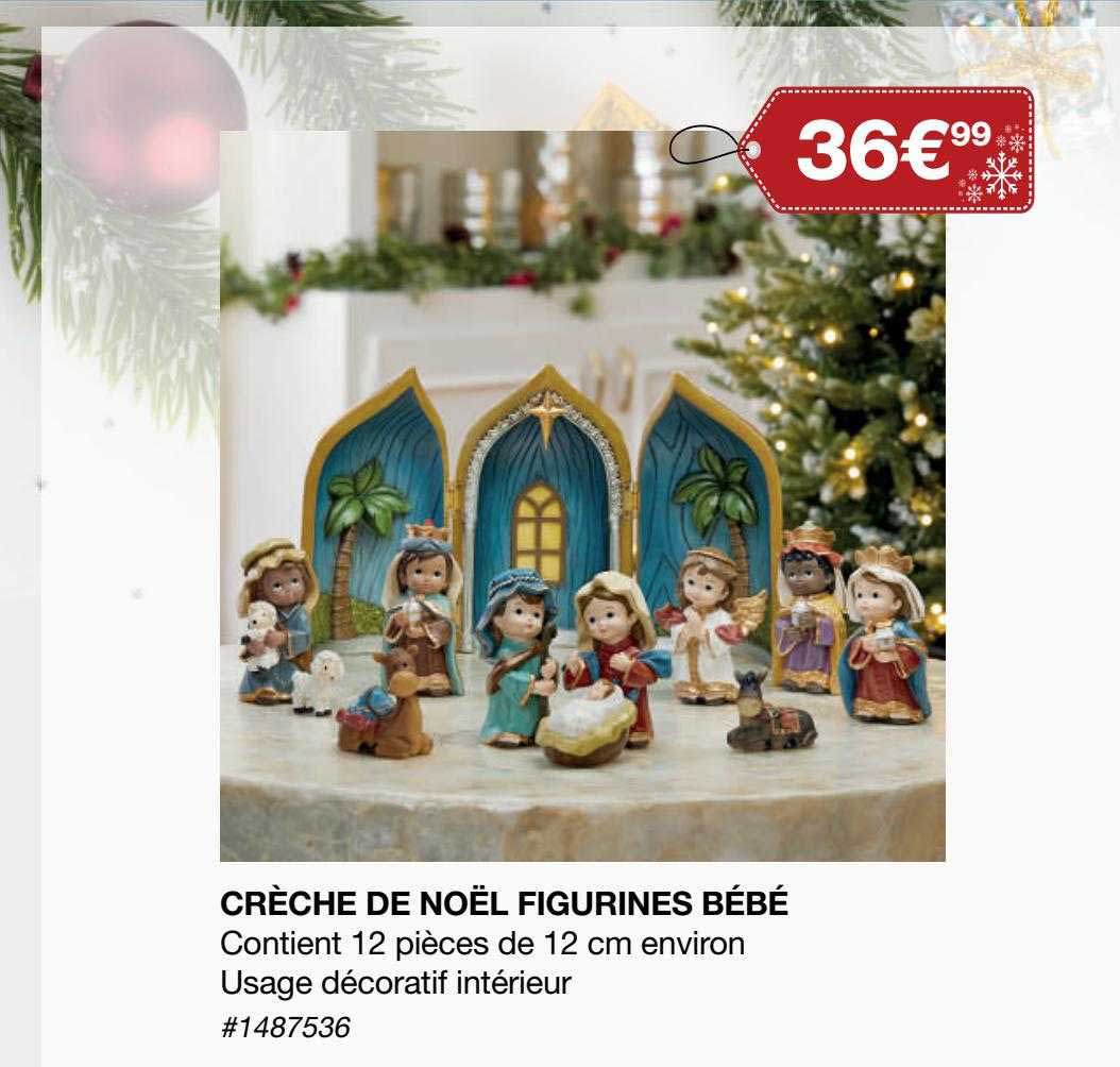 Crèche De Noël Lumineuse EMOS - Figurines Peintes à La Main, 5 LED Blanc Chaud, Minuterie 6h/18h, Sur Piles