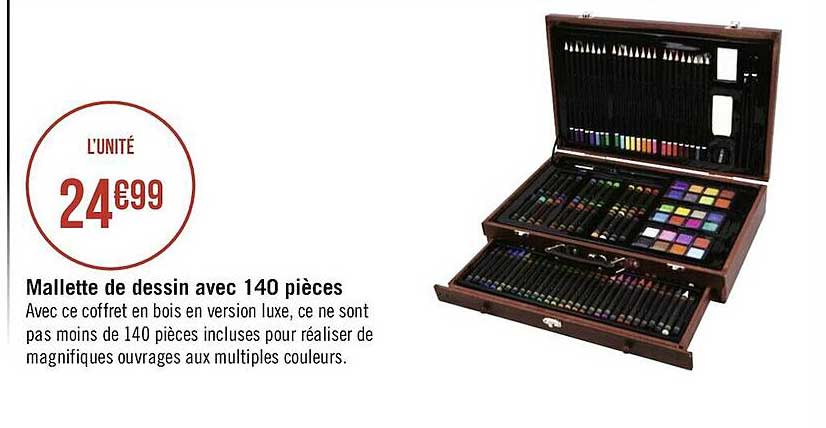 Offre Mallette De Dessin Avec 140 Pieces Chez Geant Casino