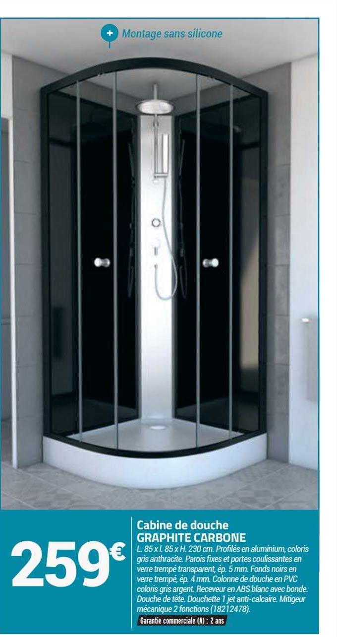 Promo Cabine De Douche Graphite Carbone chez Bricorama iCatalogue.fr