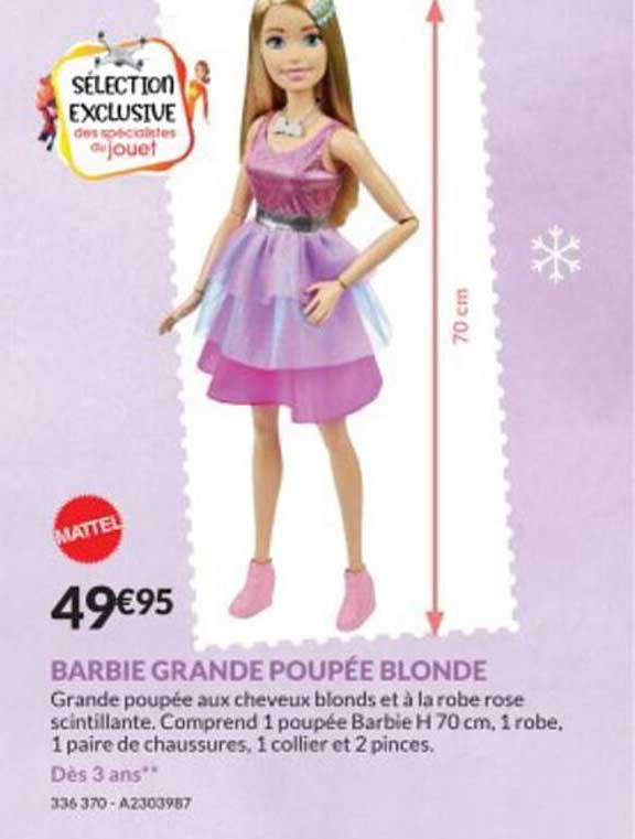 Promo Barbie Grande Poupée Blonde Chez Jouets Sajou - ICatalogue.fr