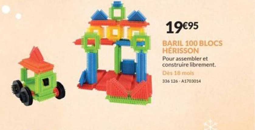 Promo Baril 100 Blocks Hérisson chez Jouets Sajou - iCatalogue.fr