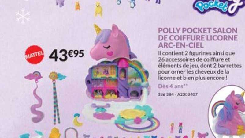 Promo Polly Pocket Salon De Coiffure Licorne Ar-en-ciel chez