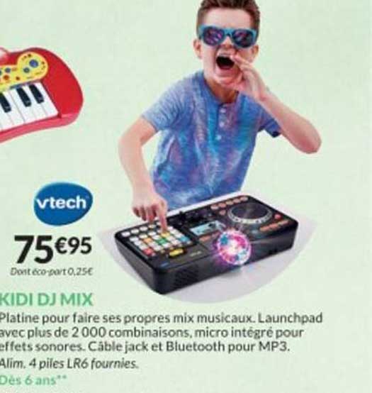 Caricatore 6V 1A Compatibile Con Vtech Kidi DJ Mix E Platino DJ Bambino 12-in-1 - Cavo 1,5 Metri