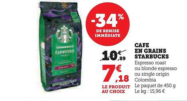 Café en grains Starbucks Blonde Espresso 100 % Arabica - paquet de 450 g  sur