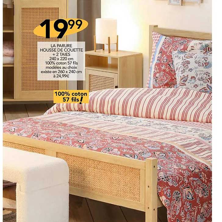 Promo La Parure Housse De Coeutte + 2 Taies 240 X 220 Cm chez Stokomani ...