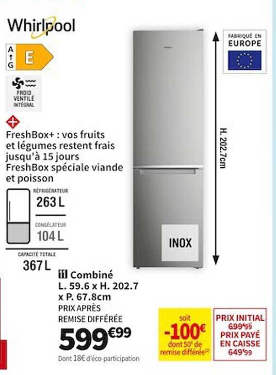 Promo Whirlpool Combiné chez Conforama iCatalogue.fr