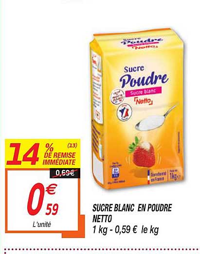 Offre Sucre Blanc En Poudre Netto Chez Netto