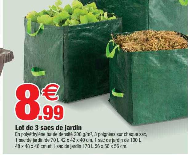 Offre Lot De Sacs De Jardin Chez Bazarland