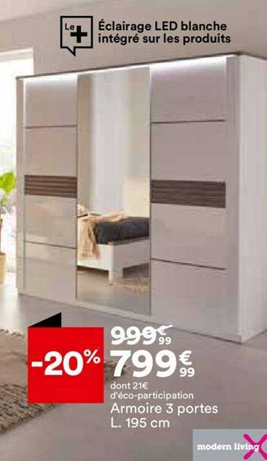 Promo Armoire 4 Portes 2 Tiroirs Glory chez Conforama iCatalogue.fr