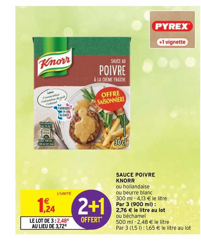 Offre Sauce Poivre Knorr chez Intermarche Contact