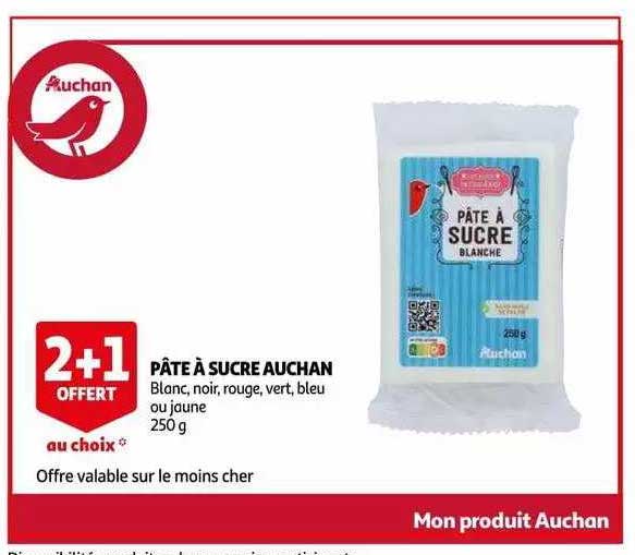 AUCHAN Pâte à sucre bleue 250g pas cher 
