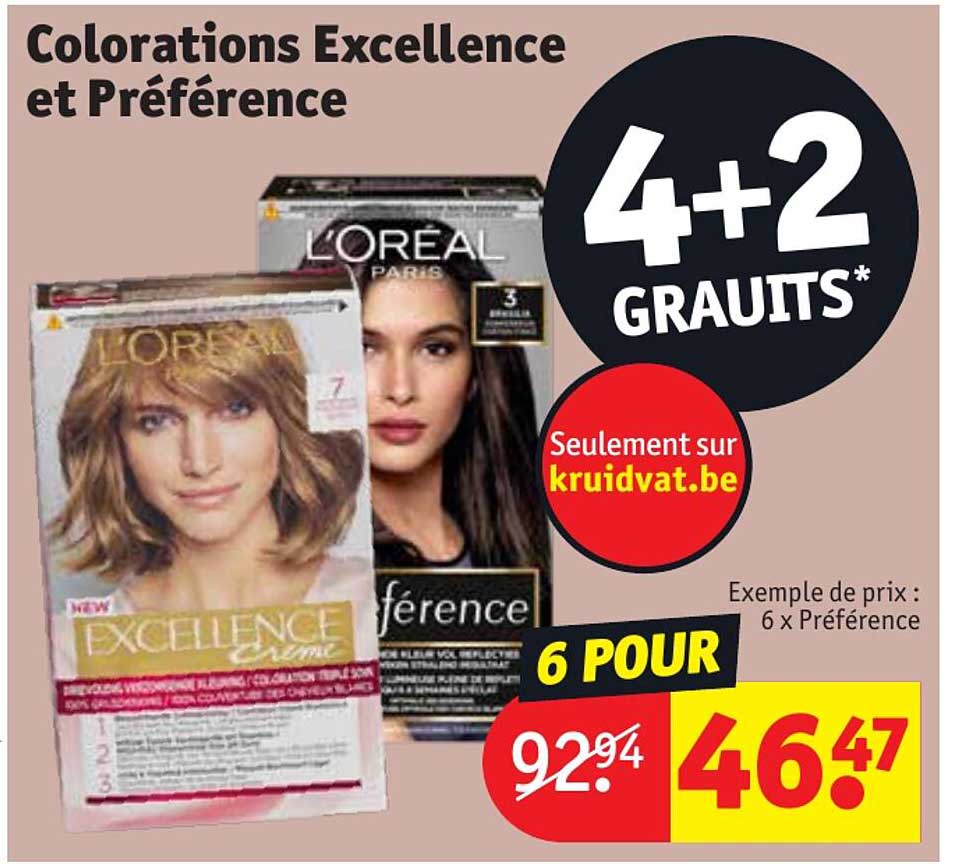 Promo Colorations Excellence Et Préférence chez Kruidvat - iCatalogue.fr