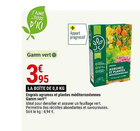 Offre Engrais Agrumes Et Plantes Méditerranéennes Gamme Vert Chez Gamm Vert