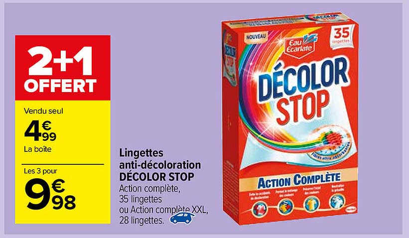 Décolor Stop Action Complète 35 Lingettes Anti-Décoloration
