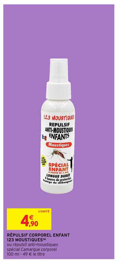 1.2.3 Moustiques - Répulsif anti-moustiques corporel spécial enfants 100ml