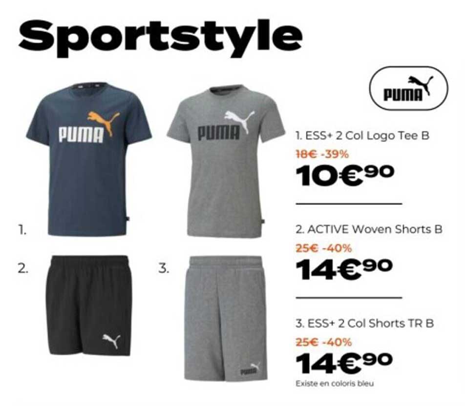 Puma Maglietta ESS+ 2 Collar B - T-shirt Ragazzi In Cotone 100%, Girocollo, Vestibilità Regular, Colore Logo