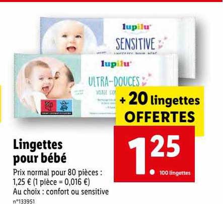 Promo Lingettes Pour Bébé Lupilu chez Lidl 