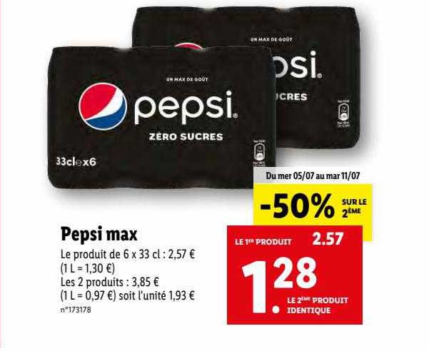 Promo Pepsi Max chez Lidl iCatalogue.fr
