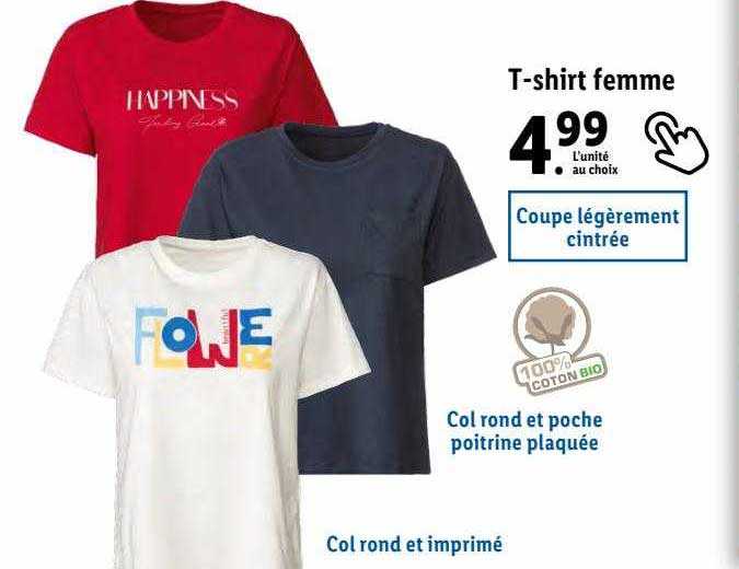 Promo T-shirt Femme chez Lidl - iCatalogue.fr