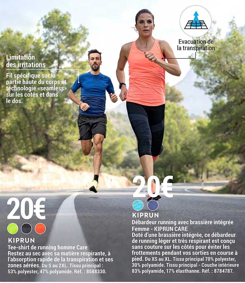 Promo Tee-shirt De Running Homme Care Kiprun, Débardeur Running Avec  Brassière Intégrée Femme - Kiprun Care chez Decathlon 
