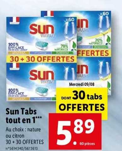 Promo Sun Tabs Tout En 1 chez Lidl - iCatalogue.fr